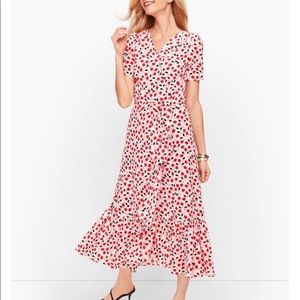 Talbots cascade wrap dress NWT